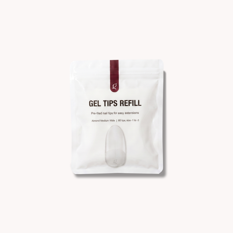 Gel Tips Wide Size • Almond Medium • Refillpåsar (60 st) • The Gel Collection