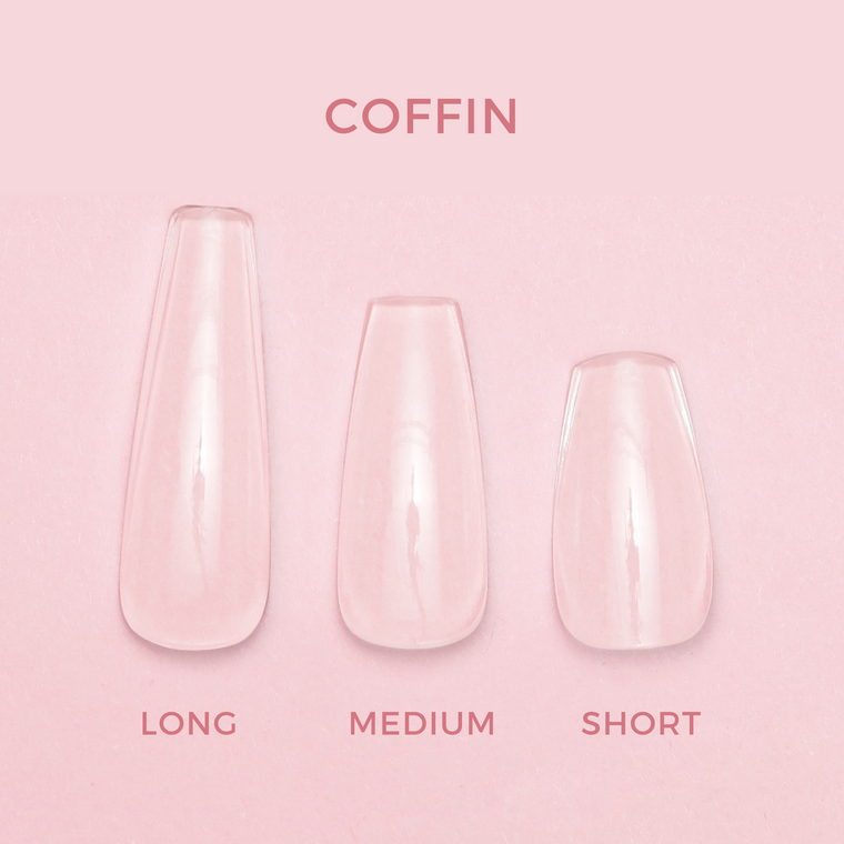 Soft Gel Press On-tippar • Coffin Medium (600 st)