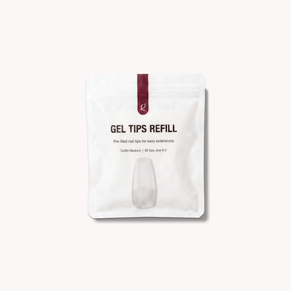 Gel Tips • Coffin Medium • Refillpåsar (60 st) • The Gel Collection