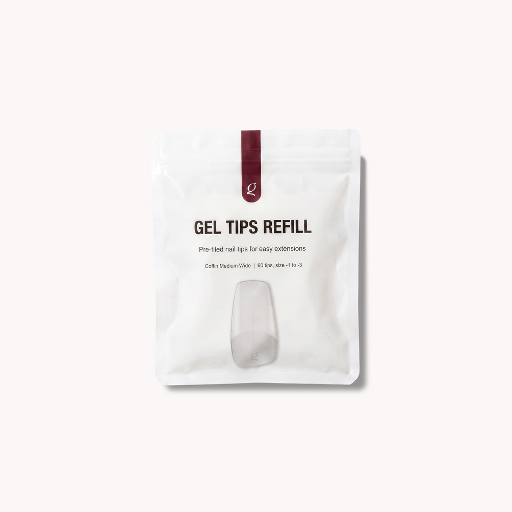 Gel Tips Wide Size • Coffin Medium • Refillpåsar (60 st) • The Gel Collection