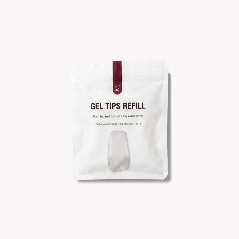Gel Tips Wide Size • Coffin Medium • Refillpåsar (60 st) • The Gel Collection