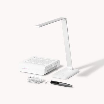 Paketerbjudande • Dust Collector + Drill Expert Smart + Bordslampa + Mandrel Bit + Sanding Bands • The Gel Collection