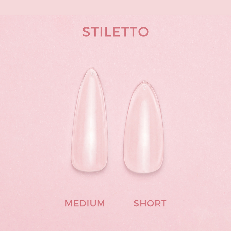 Soft Gel Press On-tippar • Stiletto Medium (600 st)